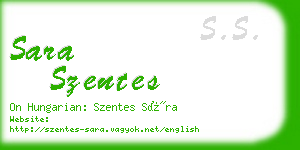 sara szentes business card